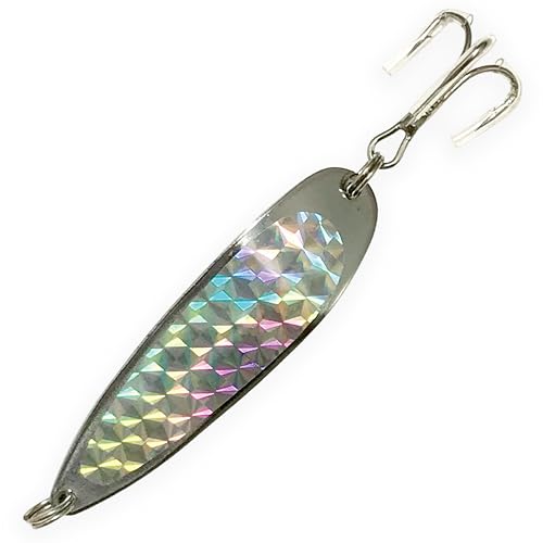 6 Pack 2oz Crocodile Spoon Fishing Lures with Treble Hooks - Yellow Silver