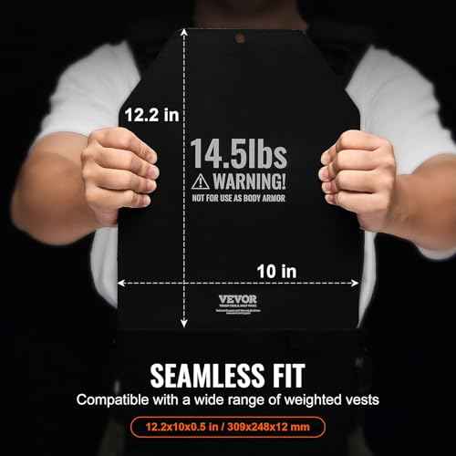 VEVOR Weight Vest Plates, 5.75/8.75/14.5/19.75 LB Pairs, Premium Steel Weighted plates, Additional Weight for Weight Vests, for Strength Training, Running, Fitness, Heavy Workouts