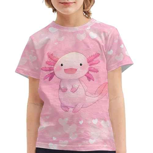 Xhuibop Kids Tshirts Girls Boys 3-16 Years Summer Clothes for Teens Loose Fitting Tops