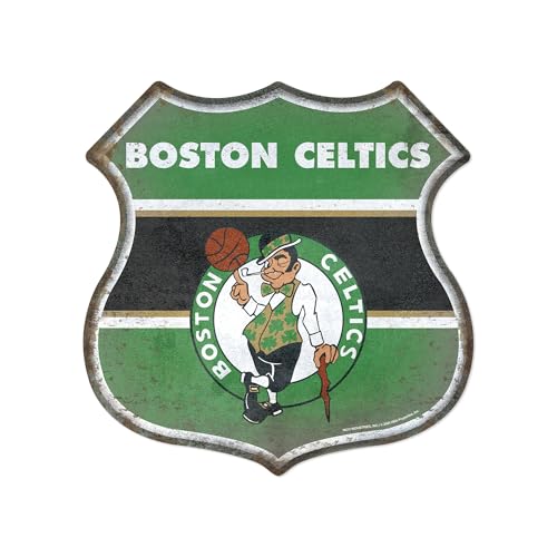 Milwaukee Bucks Rustic Metal Route Sign Basketball Sports Decor - Variation of Boston Celtics