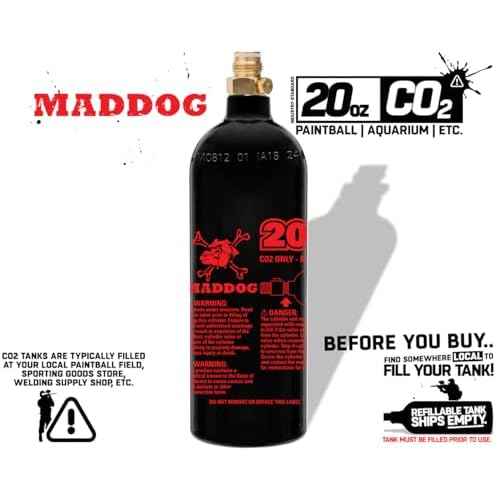 Maddog 20 Oz Refillable Aluminum CO2 Paintball Tank - Ships Empty