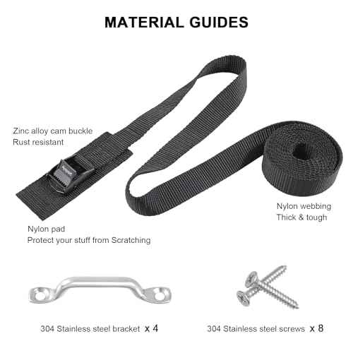 Ayaport Battery Tie Down Strap 48¡± Battery Box Hold Down Kit, Tie Down Kit, with Small Stainless Steel Bracket & Screws Used for RV Battery, Gas Fuel Tank, Accessories