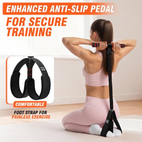 Black 55lbs Resistance Bands with Handles for Full Body Workout