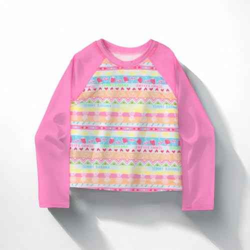 Tommy Bahama Girls 2-Piece Swimsuit Set, Long-Sleeved Rash Guard and Bikini Bottoms, Quick-Drying Swimwear for Kids