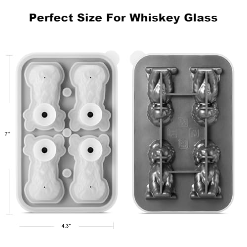 Highland Cow Ice Cube Tray - Large Silicone Mold for Whiskey & Cocktails - Fun Cow Shaped Ice Cubes - Holiday Gift Idea