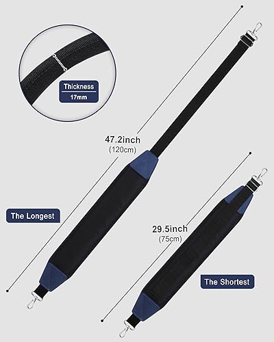 Golf Bag Strap Single Padded Shoulder Strap Adjustable Thick Pad Black & Blue