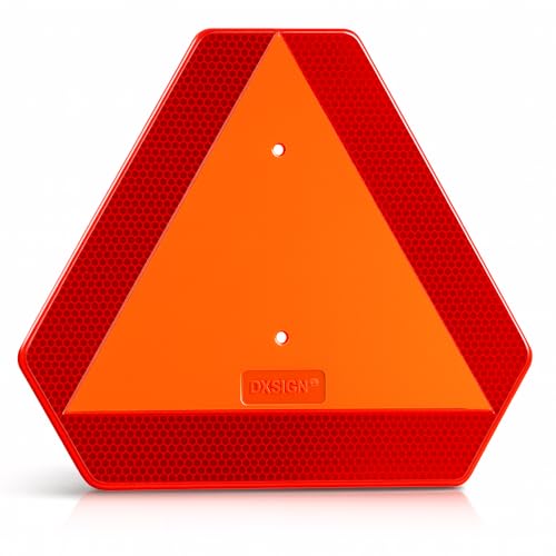 Plastic DOT Slow Moving Vehicle Sign 14x16 Inch Reflective Safety Triangle