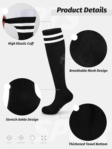 Kids Soccer Shin Guards and Socks Set - Black, Large - Toddler & Youth