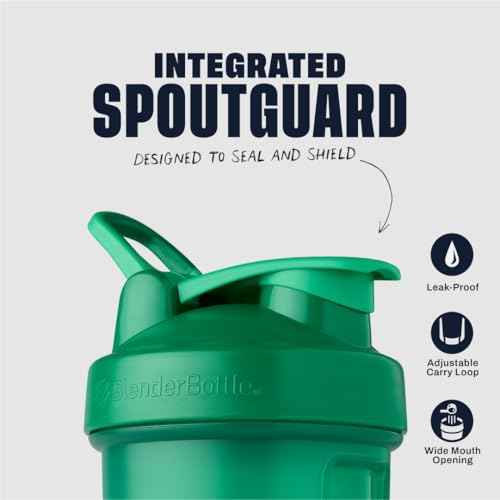 BlenderBottle Classic V2 Shaker Bottle Perfect for Protein Shakes and Pre Workout, 28-Ounce, Emerald Green
