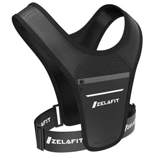 ZelaFit¢â Running Vest for Women & Men Running Phone Holder ? Perfect for Running Gear, Running Accessories, Running Essentials - Lightweight Chest Rig Phone Holder for Running (Black)