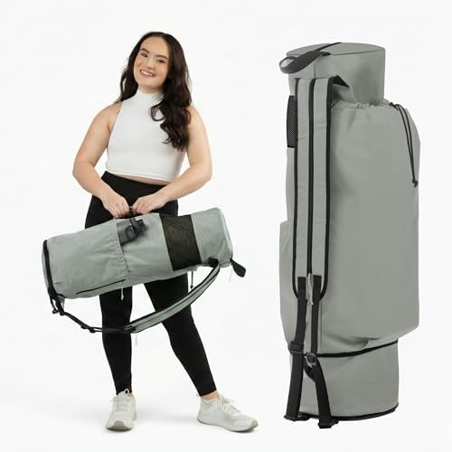Tactical Green Expandable Yoga Mat Bag with Adjustable Strap - Large