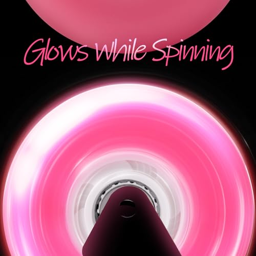 Pink 76mm LED Light-Up Inline Skate Wheels 90A for Indoor Outdoor Skating