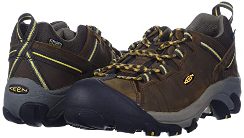 KEEN Men's Targhee 2 Low Height Waterproof Hiking Shoes, Cascade Brown/Golden Yellow, 12 Wide