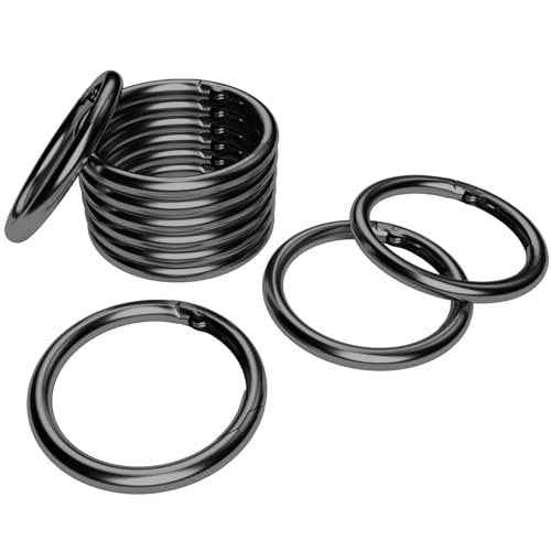 10 Pcs Metal Spring Round Carabiner Inner Diameter 1 Inch O Rings Clip Spring Ring for Keychains, Purse, Bag, Handbag
