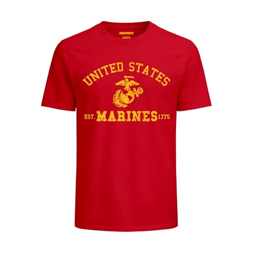 Unisex Military Short Sleeve T-Shirt - Marines / Red / X-Large