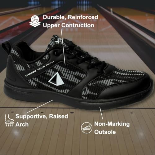 Pyramid Men's Path Lite Hybrid Mesh Bowling Shoes - Black Grey 11