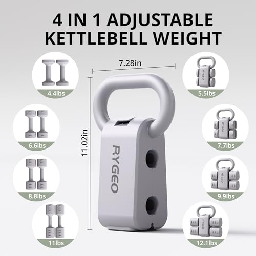 Gray Adjustable Dumbbell Set of 2 - 4-in-1 Free Weights for Home Gym