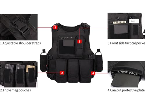 Green Tactical Adjustable Airsoft Vest with Pouches - Lightweight Outdoor Gear