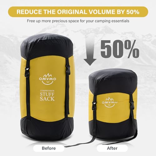 XXL Water-Resistant Compression Sack 53L Yellow Ultra Light Camping Gear