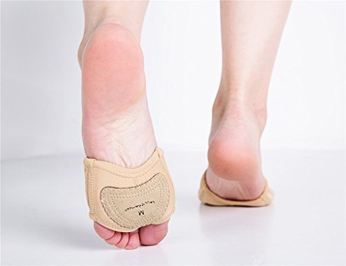 Missfiona Women's Neoprene Half Sole Lyrical Dance Shoes - Medium / Nude