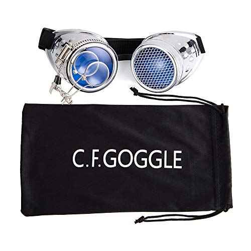 Lelinta Vintage Steampunk Goggles Glasses Spikes Halloween Costume Accessories for Men Women Cosplay Party