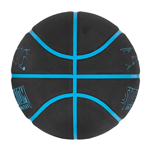 Size 7 29.5" Outdoor Rubber Basketball - Neon Blue/Black Street Phantom