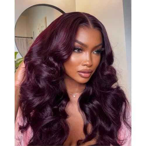 99j Dark Burgundy Body Wave Bundles Human Hair, 12A Soft And Shiny Red Wine Colored Bundles 100% Brazilian Virgin Remy Hair Sew In Weave Single Human Hair Bundle Chic #99j Color 10 Inch