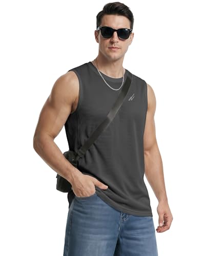 Men's Breathable Mesh Tank Top Pack Large Black Dark Grey Navy Activewear