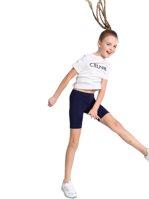 Deuerr Girls 11-12 Years High Rise Modern Activewear Mixed Pattern Black, White Shorts for Yoga, Running, Cycling, Hiking