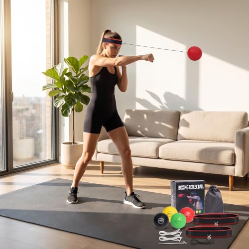 Boxing Reflex Ball Set with Adjustable Headbands - Speed & Reaction Training Equipment