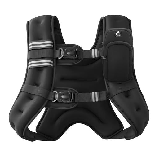 16lb Weighted Vest for Workout & Running - Black - Reflective Stripe