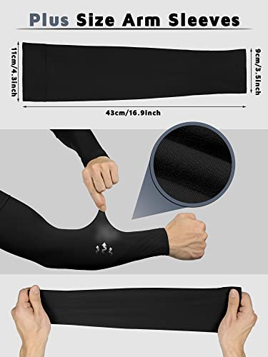 Cooling Sun Sleeves for Arms - 4 Pairs, Black, White, Gray, Royal Blue