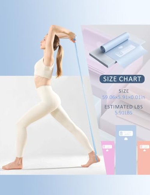 Resistance Bands - Medium Strength 15LB Exercise for Strength Training,Yoga, Pilates,Stretching,Physical Therapy,Home Gym Workouts for Women & Men(Blue Color)