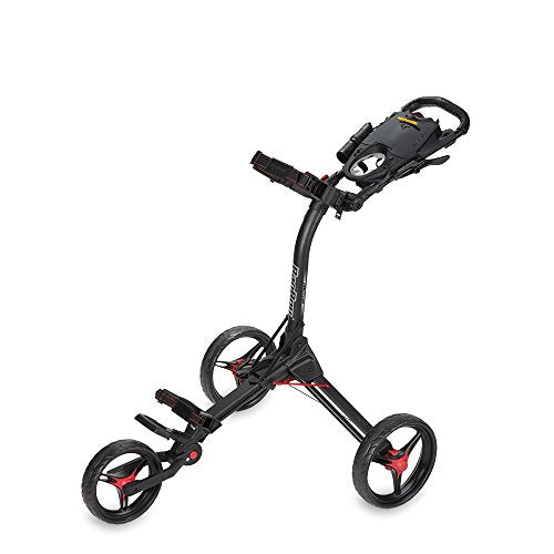 Bag Boy Compact 3 Golf Push Cart, Easy Three-Step Open & Close, Scorecard Console, Beverage Holder, Mobile Device Holder, Handle Mounted Parking Brake