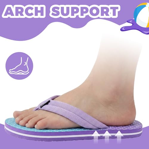 WateLves Girls Flip Flops Toddler Boys Kids Non-Slip Sport Sandals Beach Pool - Fish Scale, Big Kid