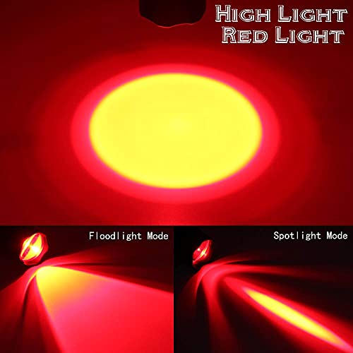 501B-S Red Light Flashlight Tactical LED Zoomable Power Rechargeable