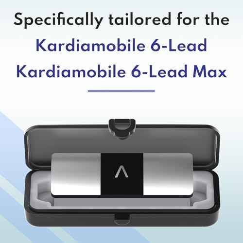 Kardiamobile Case for Kardia Mobile 6L & 6L Max, Portable Hard Shell Case with Silicone Pad for Kardiamobile EKG Heart Monitor