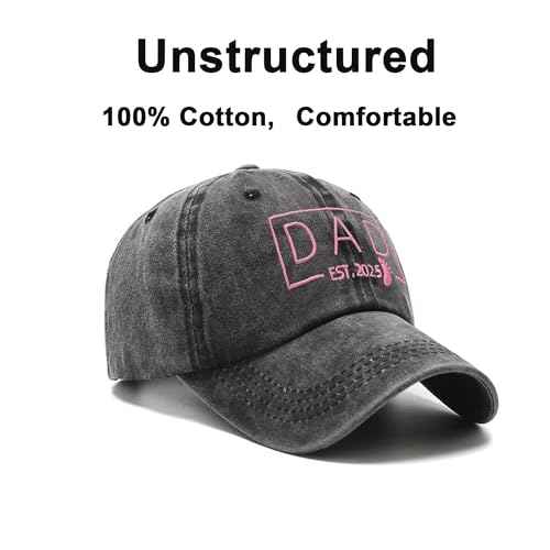 Dad Est 2025 Hat, Dad Gifts for Fathers Day from Daughter Son, Promoted to Daddy Baseball Cap New Father Gift