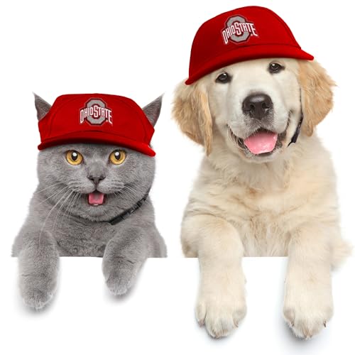 Pet Baseball Hat NCAA Ohio State Buckeyes Large - Adjustable Team Cap for Dogs