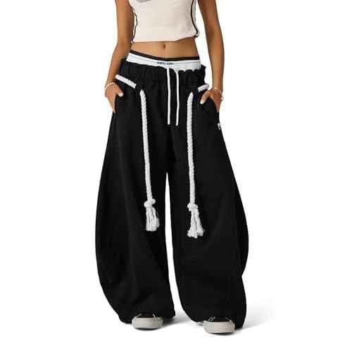 Aelfric Eden Super Baggy Barrel Sweatpants Womens Double Waist Wide Leg Sweatpants Casual Pants Trousers
