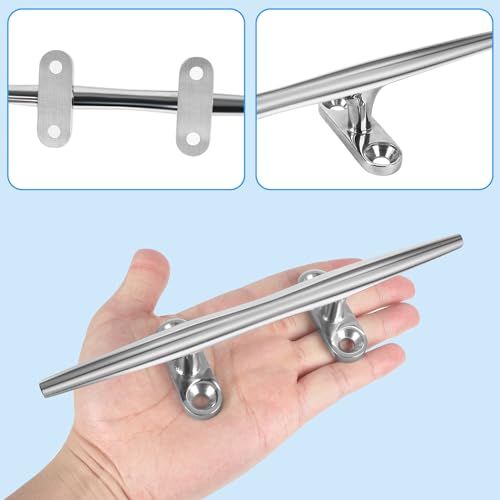 6 Inch Stainless Steel Dock Cleat 2 Pack with Backing Plate Heavy Duty Marine Hardware
