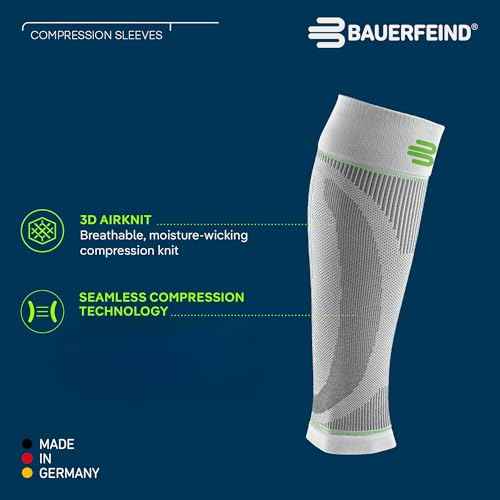 Bauerfeind Sports Compression Lower Leg Calf Sleeves (1 Pair) - Improved Circulation, Airknit Fabric Breathable, Washable