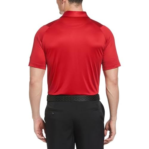 Callaway Men's Swing Tech Mini Print Short Sleeve Golf Polo Shirt, Moisture-Wicking, Ventilated Fabric, Sun Protection