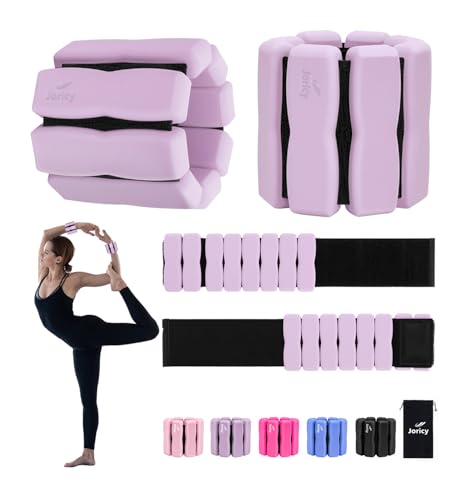Purple 4lb Pair Ankle Wrist Weights for Men Women - Adjustable Fitness Resistance Bands