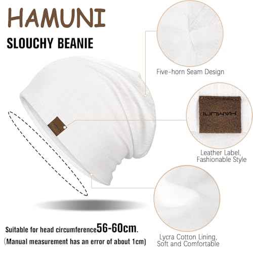 Slouchy Beanie for Men Women Soft Lightweight Running Beanie Hat Chemo Cap Skull Cap
