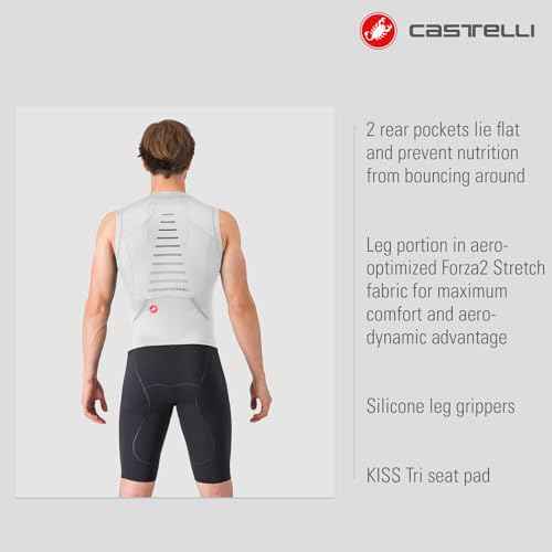 CASTELLI Men¡¯s Sanremo 3 Suit Sleeveless, Cycling Race Swim Bike Run, Aerodynamic Triathlon Suit with Tri Seat Pad