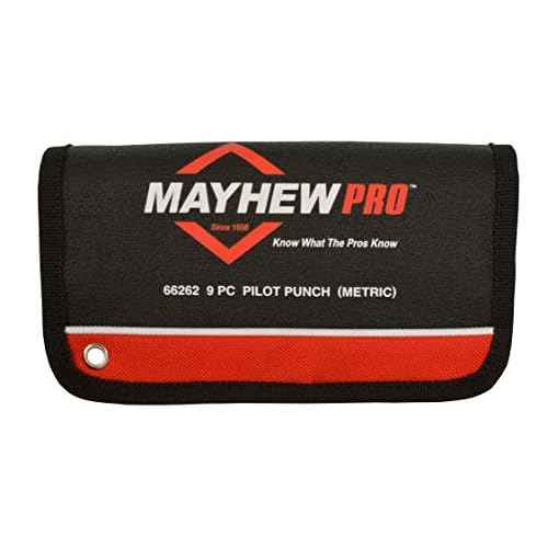 Mayhew Tools 66262 Pilot Punch, 9-Piece Set, Black Oxide Finish