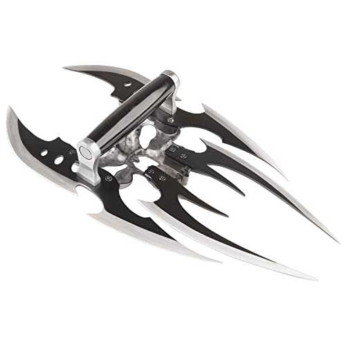 Fantasy Claw Display Knife with Skull and Wooden Stand - 13 Inch Stainless Steel Collectible