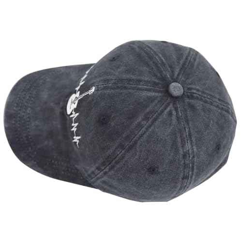 KKMKSHHG Guitar Baseball Cap for Men Women, Embroidered Adjustable Cotton Musician Hat