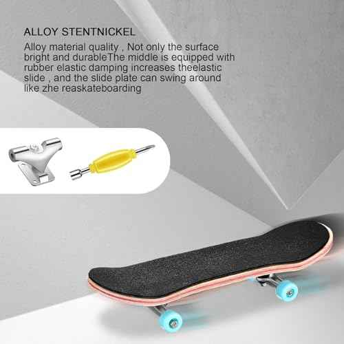2 Pieces Wooden Finger Skateboard Park Mini Finger Boards Toy Professional Skateboard with Mini Screws Driver Fingertip Movement Novelty Toys for Teens and Adults